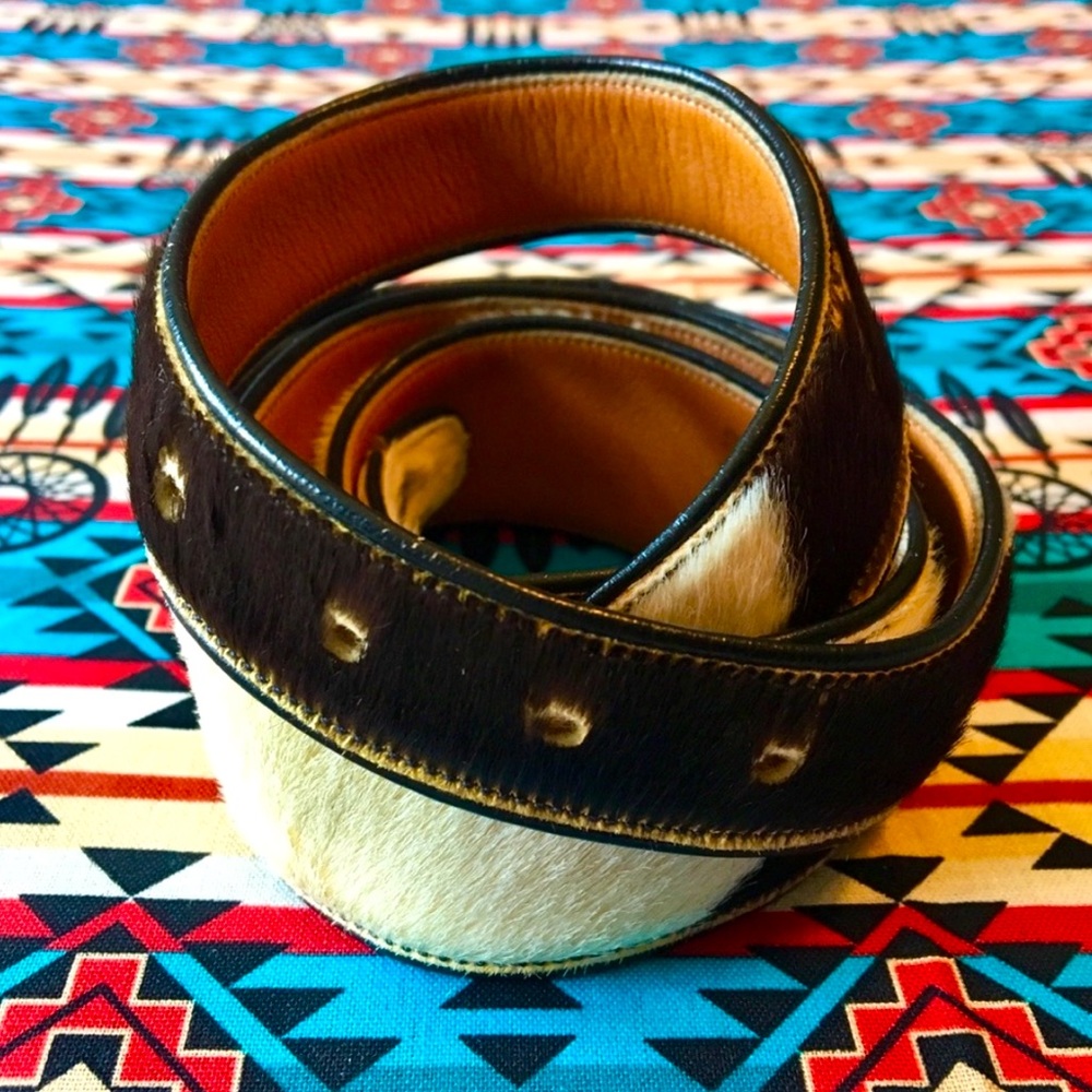 Littles boot Co. • vintage western • Cowhide belt 🐮